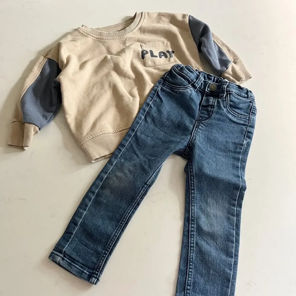 Boys Fall Winter Outfit Bundle 18-24M Contemporary Knits Tops Bottoms